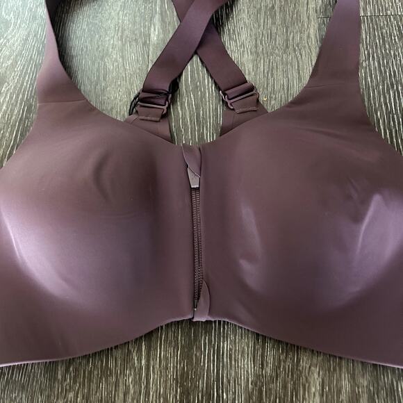 NWT Knix Catalyst Front Zip Sports Bra Size 5 38DD Dahlia Purple Maximum Support - Picture 11 of 13